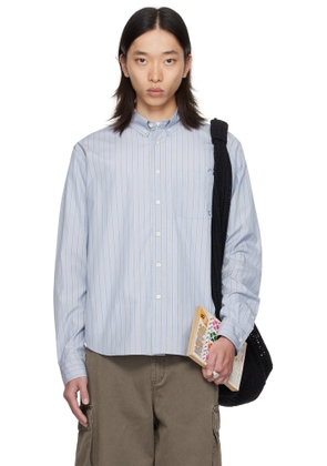 vowels Blue Striped Button Down Shirt