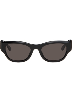Balenciaga Black Logo Rectangular Sunglasses