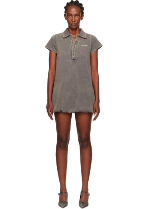 We11done Gray Bubble Polo Minidress