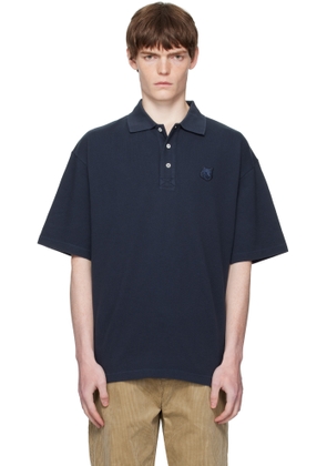 Maison Kitsuné Navy Bold Fox Head Patch Oversize Polo