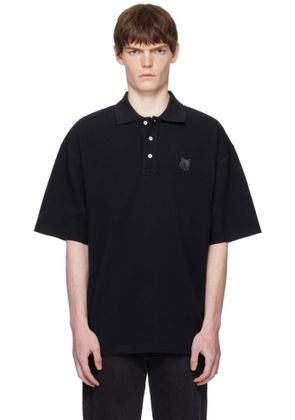 Maison Kitsuné Black Bold Fox Head Patch Oversize Polo