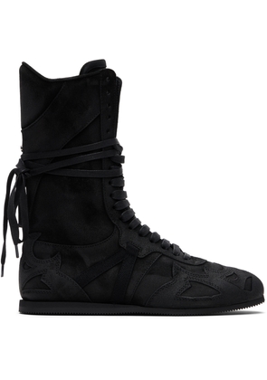 Ann Demeulemeester Black Palne High-Top Boxing Sneakers