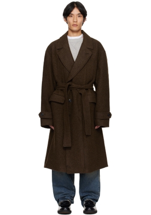 Andersson Bell Brown Mattia Shaggy Wool Robe Coat