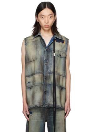 Ann Demeulemeester Blue Maks Sleeveless Denim Field Jacket