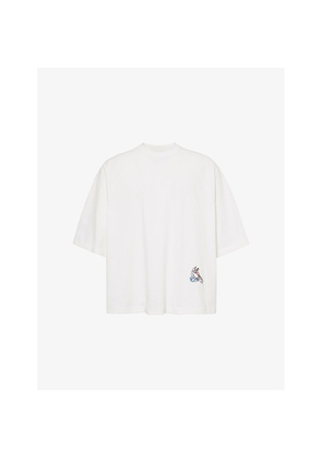Mens Bottega Veneta Raglan-Sleeve Motif-Embroidery Cotton-Jersey T-Shirt