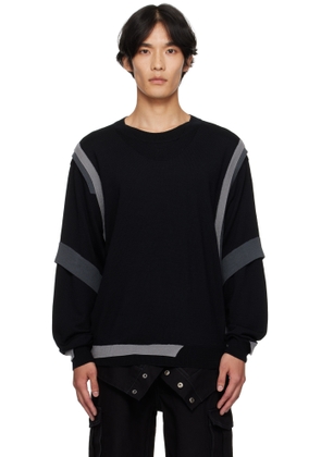 Andersson Bell Black Layered Crewneck Sweater