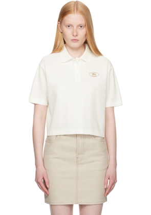 Burberry White Cropped Cotton Polo