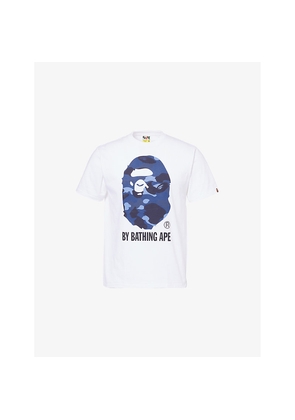 Mens A Bathing Ape Camouflage Logo-Print Cotton-Jersey T-Shirt