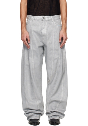 Mugler Blue Oversized Spiral Jeans