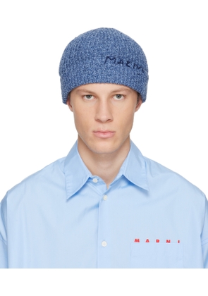 Marni Navy Wool Beanie