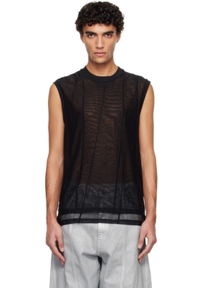 Mugler Black Spiral Tank Top