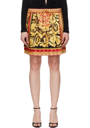 Versace Yellow & Red Barocco 92 Foulard Silk Miniskirt