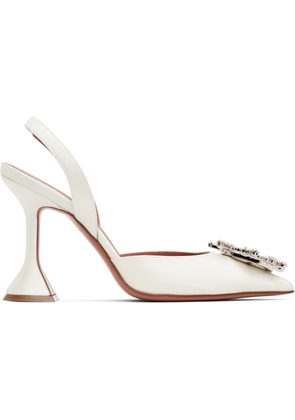 Amina Muaddi White Begum Sling Heels