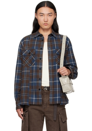 sacai Brown & Blue Plaid Flannel Shirt