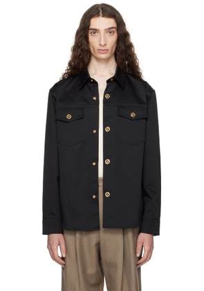 Versace Black Gabardine Overshirt