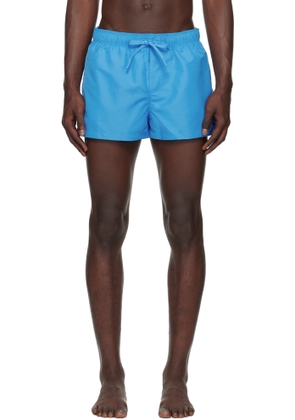 Versace Blue Embroidered Medusa Swim Shorts