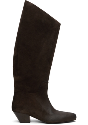 Marsèll Brown Goccio Reversed Leather Tall Boots