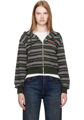 Kenzo Green Kenzo Paris 'Boke Flower' Striped Hoodie