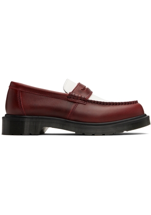 Dr. Martens Burgundy & White Penton Two-Tone Leather Loafers