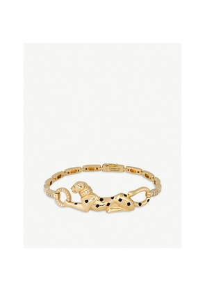 Panthère De Cartier 18ct Yellow-Gold, 0.26ct Brilliant-Cut Diamond Lacquer, Garnet and Onyx Bracelet