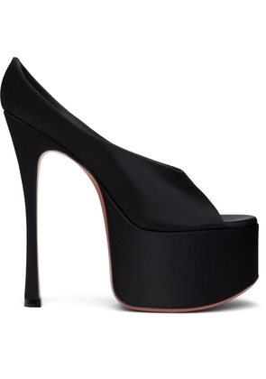 Amina Muaddi Black Anok Plateau Heeled Sandals