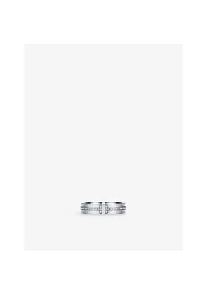 Womens Tiffany & Co Tiffany T Narrow 18ct White-Gold and 0.13ct Brilliant-Cut Diamond Ring
