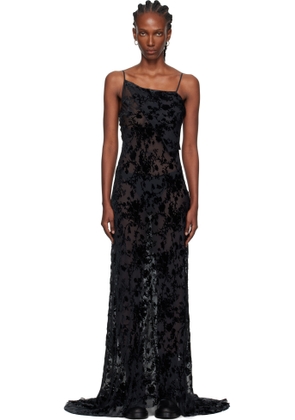 Ann Demeulemeester Black Aaricia Bias Slip Maxi Dress