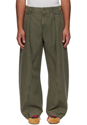 JW Anderson Khaki Twisted Seam Trousers