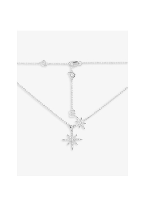 Womens Apm Monaco Double Meteorites Sterling-Silver and Zirconia Necklace