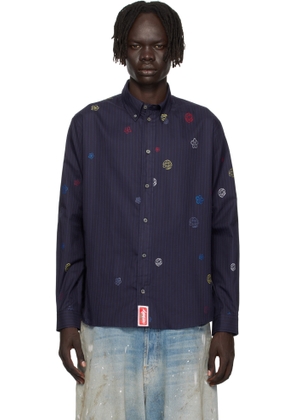 Kenzo Navy Kenzo Paris Futura 2000 Edition Embroidered Shirt