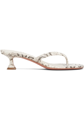Amina Muaddi Off-White Juliette Thong 45 Heeled Sandals