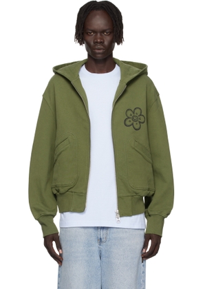 Kenzo Khaki Kenzo Paris Futura 2000 Edition Boxy Full-Zip Hoodie