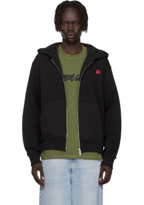 Kenzo Black Kenzo Paris 'Boke Flower' Embroidered Zipped Hoodie