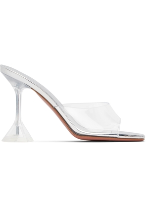 Amina Muaddi Transparent Lupita Glass Slipper Heeled Sandals