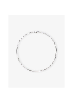 Womens Carat London Prudence White-Gold Plated Sterling-Silver Cubic Zirconia Necklace