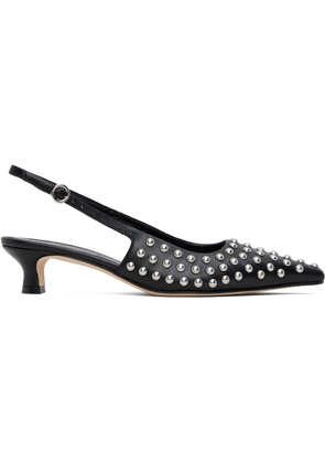 Aeyde Black Catrina Studded Slingback Heels