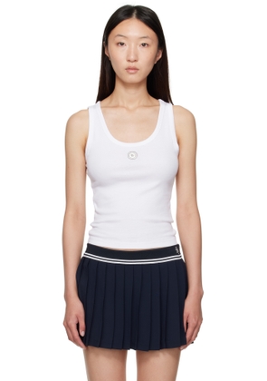 Sporty & Rich White 'SRHWC' Baby Rib Tank Top