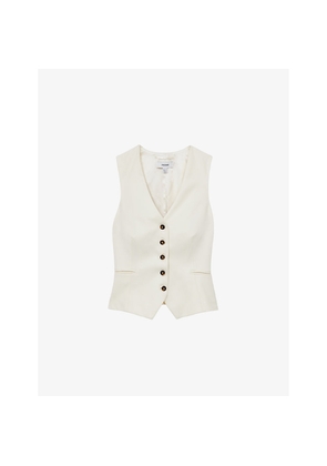 Womens Reiss Millie Single-Breasted Woven Waistcoat