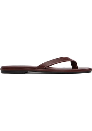 Aeyde Burgundy Melody Leather Toe-Post Flip-Flops