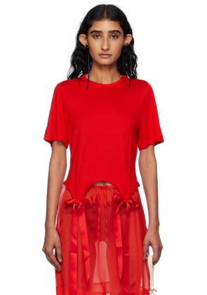 Simone Rocha Red Bow Tail Easy T-shirt