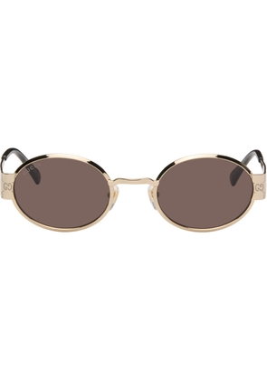 Gucci Gold Guccissima Metal Round Sunglasses