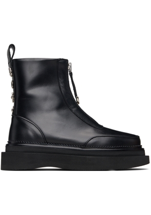 Toga Pulla Black Hard Leather Boots