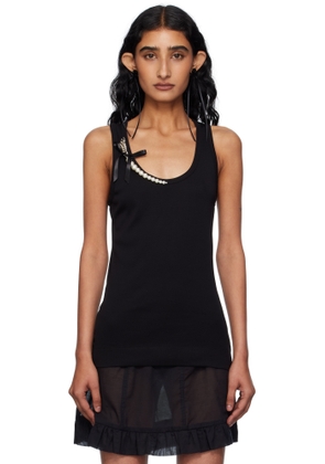 Simone Rocha Black Pearl Chain Tank Top