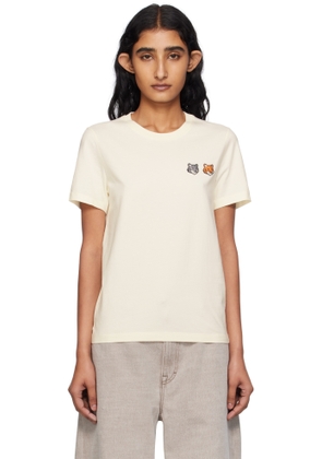 Maison Kitsuné Beige Double Bold Fox Head T-shirt