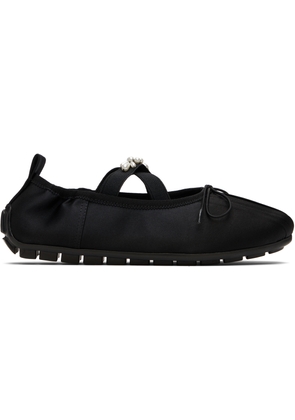 Simone Rocha Black Embellished Grip Ballerina Flats