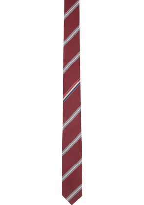 Thom Browne Burgundy Jacquard Classic Tie