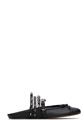 ABRA Black Spike Ballerina Mules