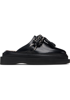 Toga Pulla Black Leather Slip-on Loafers