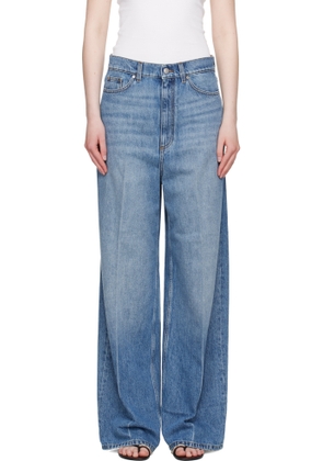 Stella McCartney Blue Faded Wide-Leg High-Rise Jeans
