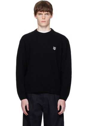 Maison Kitsuné Black Fox Head Lambswool Comfort Sweater
